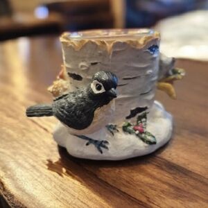 Natures Noel Winter Chickadee Bird Toothpick/ Mini Fork Holder
